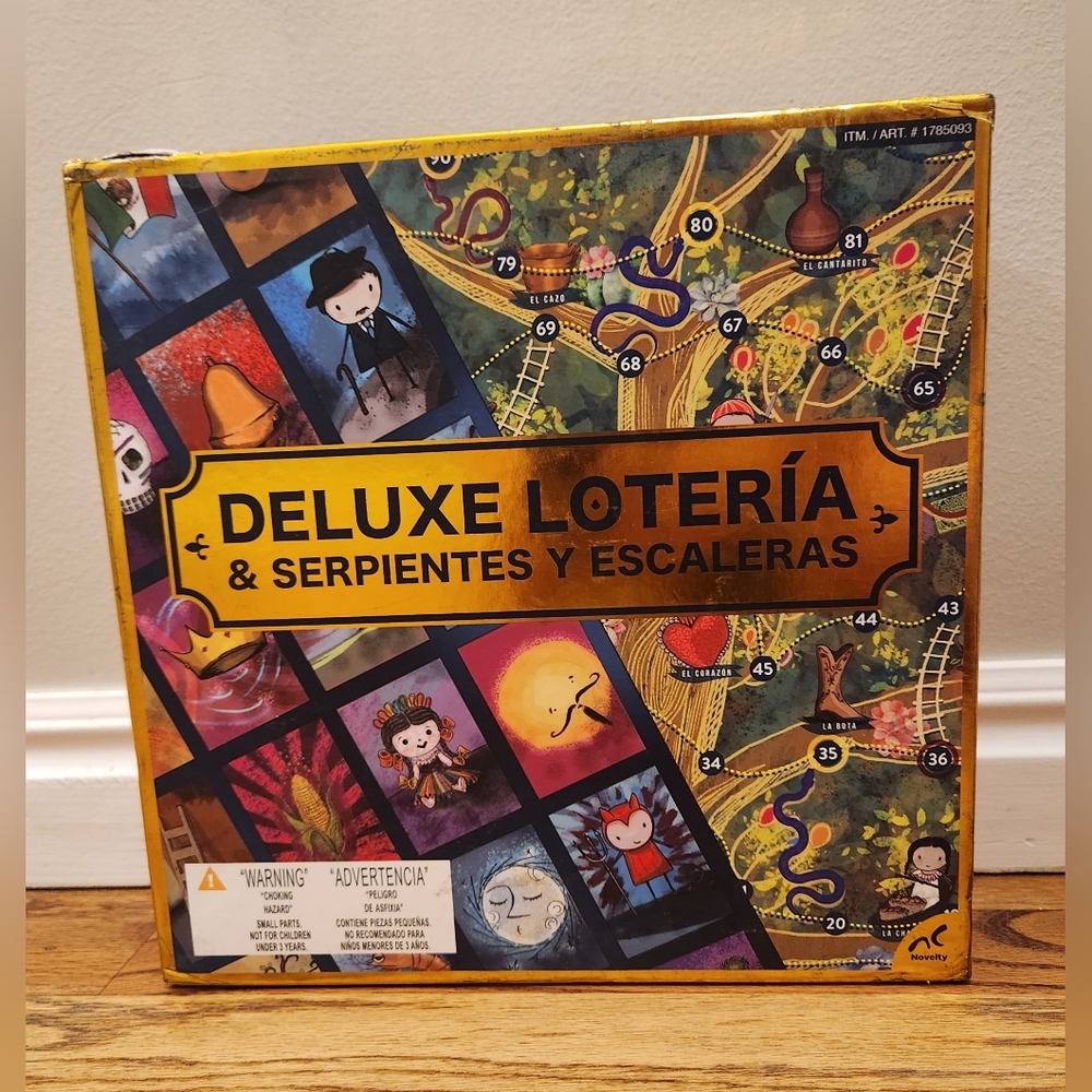New Deluxe Loteria & Snakes And Ladders Traditional Mexican Family Board Game